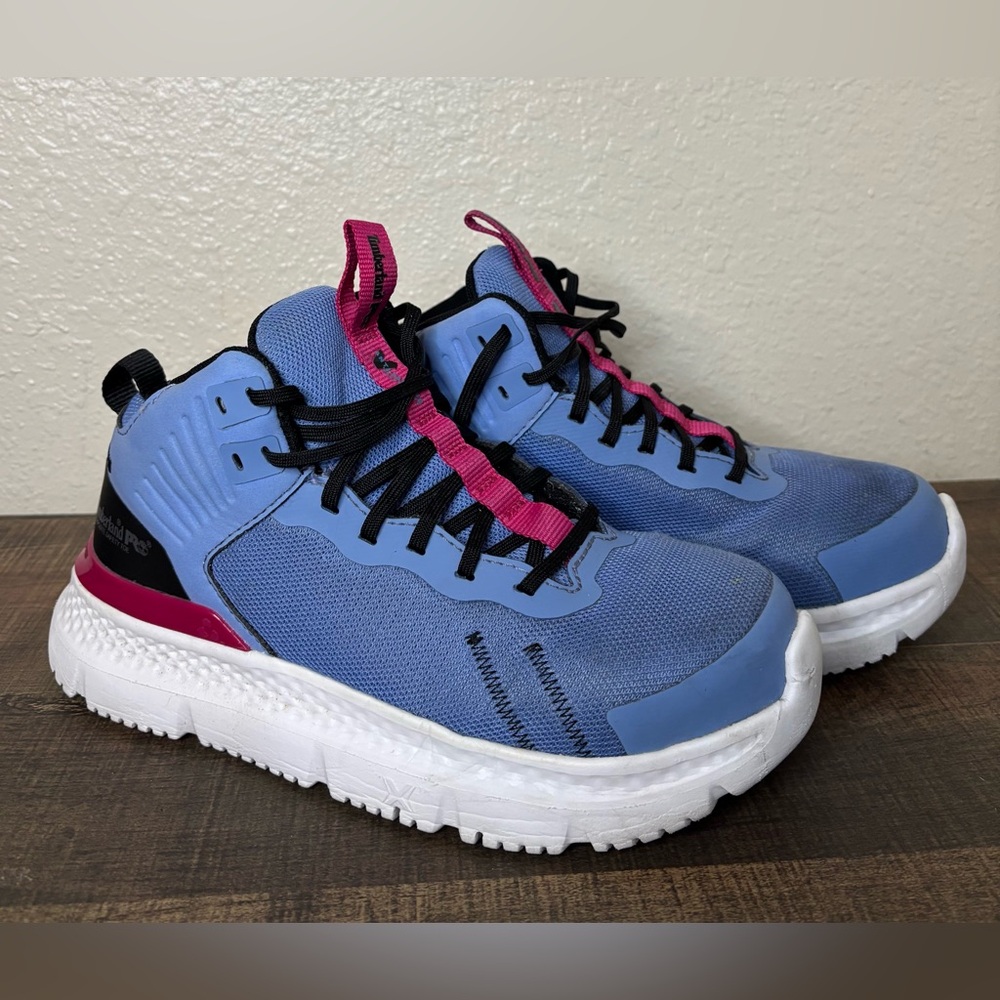 Timberland PRO Setra Mid Womens Work Shoes Sz 6M Safety Toe Periwinkle Pink